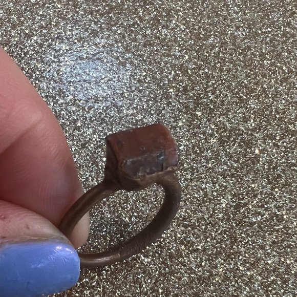 Genuine Solitaire Raw / Natural Ruby Copper Ring Size 7 - Picture 7 of 9